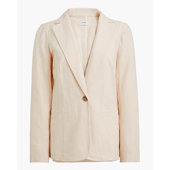 J.Crew Factory Relaxed Linen-Blend Blazer – Ivory – 8 – NWT - Picture 1 of 9